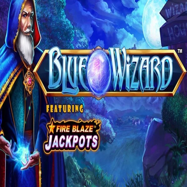 Slots logo of Blue Wizard Fire Blaze Jackpots from Rarestone Gaming at Glorion Casino
