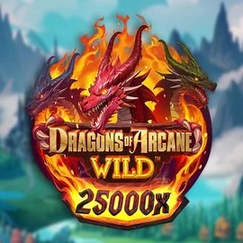 Dragons of Arcane Wild slot logo by Foxium at Glorion Casino