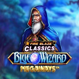 Fire Blaze Blue Wizard Megaways logo by Rarestone Gaming at Glorion Casino