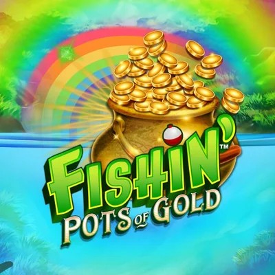 Fishin Pots Of Gold slot logo by Gameburger Studios at Glorion Casino