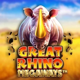 Great Rhino Megaways online game logo by Pragmatic Play on glorion-casino.eu.com
