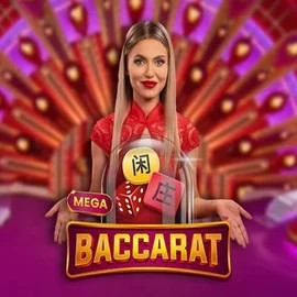 Mega Baccarat online game logo by Pragmatic Play on glorion-casino.eu.com